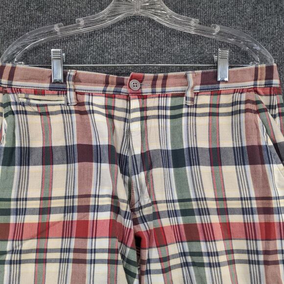 Lands' End Mens Canvas Chino Shorts Multi Plaid Size 34 Slash Pockets - Picture 6 of 11